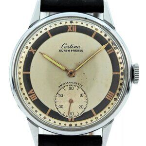 Vintage 1940's Certina Kurth Freres 35mm Mechanical Cal. KF 330 B Watch 43037 2!